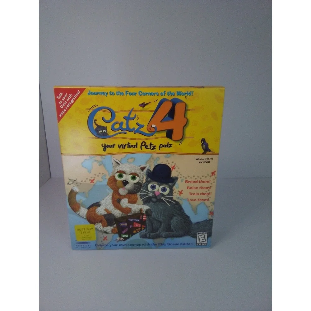 Catz 4 Your Virtual Petz Palz PC Big Box Windows 95 98 CD-ROM Mindscape 1999